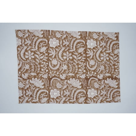 Hand Block Printed,13X19 Inch Elegant Dining Placemats, Stylish & Durable Table Mats for Everyday Use, Kundanvan, Set of 4