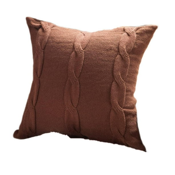 Funda de almohada de punto de algodón, funda de almohada cálida de doble Cable, funda de cojín para cama, sofá, decoración, Juego de 2