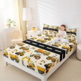 thumbnail image 4 of Homewish Yellow Excavatoe Vehicle Bed Sheets,Equipment Truck King Sheets,Yellow Beige Sheet Set For Boys Teens,Super Cozy Room Decor,4 Pieces, 4 of 7
