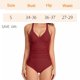 thumbnail image 2 of Traje de baño de una pieza con control de barriga para mujer Traje de baño de una pieza de color sólido (claret) Zhivalor BST3003135-1, 2 of 5