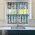 thumbnail image 3 of Kitchen Curtains 24 Inch Short - 3 Panel Set, Nautical Starfish Beach Seashell Mermaid Theme, Rod Pocket Window Curtain for Tropical Farmhouse, Easy Wash, 3 of 6
