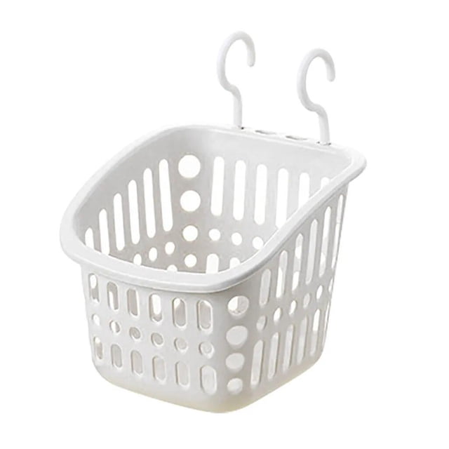 Plastic Hanging Shower Basket With Hook For Bathroom Kitchen Storage Holder Organizer Storage Box