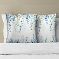 thumbnail image 3 of Blue Leaves Throw Pillow Covers 20x20 Inch Set of 2 - Summer Plant Leaf Floral Print Decoration Pillowcases Cushion Cover for Bedroom Couch Sofa Home Porch Office Car, 3 of 6