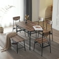 thumbnail image 3 of Ktaxon 6-Piece Dining Room Set Modern Kitchen Table Set with 4 Chairs and 1 Bench, Dining Table for 6 with Metal Frame Natural color, 3 of 9
