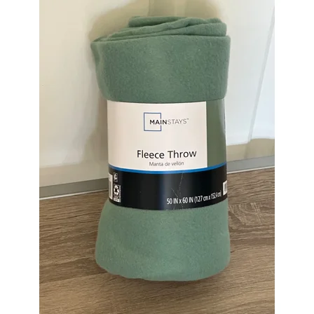 Brand New Sage Green Fleece Throw Blanket 50" X 60" Solid Color Super Soft!