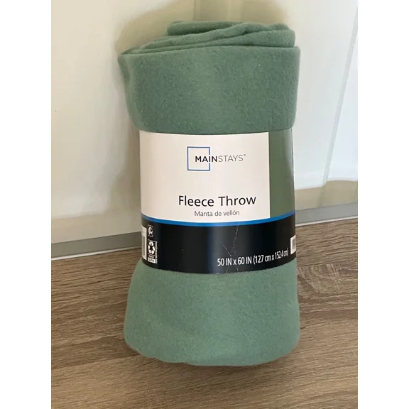 Brand New Sage Green Fleece Throw Blanket 50" X 60" Solid Color Super Soft!