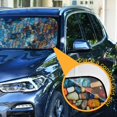 thumbnail image 3 of Colorful Mosaic Gemstones Car Windshield Sun Shade Foldable Car Front Window Visor Heat and UV Protection 53x23.5, 3 of 8