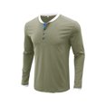 thumbnail image 2 of Sunloudy - Camisetas informales para hombre, cuello redondo, manga larga, cuello redondo, cierre de botones, escote Sunloudy S M L XL XXL, 2 of 7