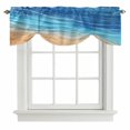 thumbnail image 2 of Abstract Blue Tie Up Valances Curtain, Adjustable Kitchen Ocean Beach Waves Lines Gradient Valances for Windows Decor, Rod Pocket Short Curtains Set for Bedroom/Bathroom, 42"x12", 2 of 9