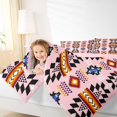 thumbnail image 3 of jejeloiu Boho Aztec Twin Comforter Sets For Girls,Tribal Geometric Bedding Set,Pink,Pink Reversible,2 Pieces,1 Comforter and 1 Pillowcase, 3 of 7