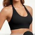 thumbnail image 4 of CheerKidz Women's Solid Color Sports Bra with Adjustable Straps - Wireless Support, Seamless Nylon Fabric for Running, Yoga, Gym Workouts, Daily Casual Wear, High Waist Design Black L, 4 of 9