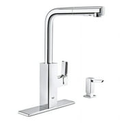 Grohe 30367000 Tallinn Single-Handle Pull-Out Sprayer Kitchen Faucet with Soap Dispenser, Starlight Chrome