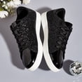 thumbnail image 4 of LUCKY STEP Womens Glitter Sneakers Sparkly Low Top Lace-Up Casual Shoes,Black, 4 of 9