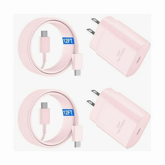 USB C Fast Charger, 25W Samsung Charger Super Fast Charging Type C Android Phone Charger with 12FT Cable for Samsung Galaxy S25/S25 Ultra/S25+/S24/S24 Ultra/S24+/S23 Ultra/S23/s22/S21/S20/Note 20/10