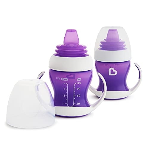 Munchkin 2 piezas Gentle Transition Trainer Cup, 4 onzas, púrpura Munchkin NA