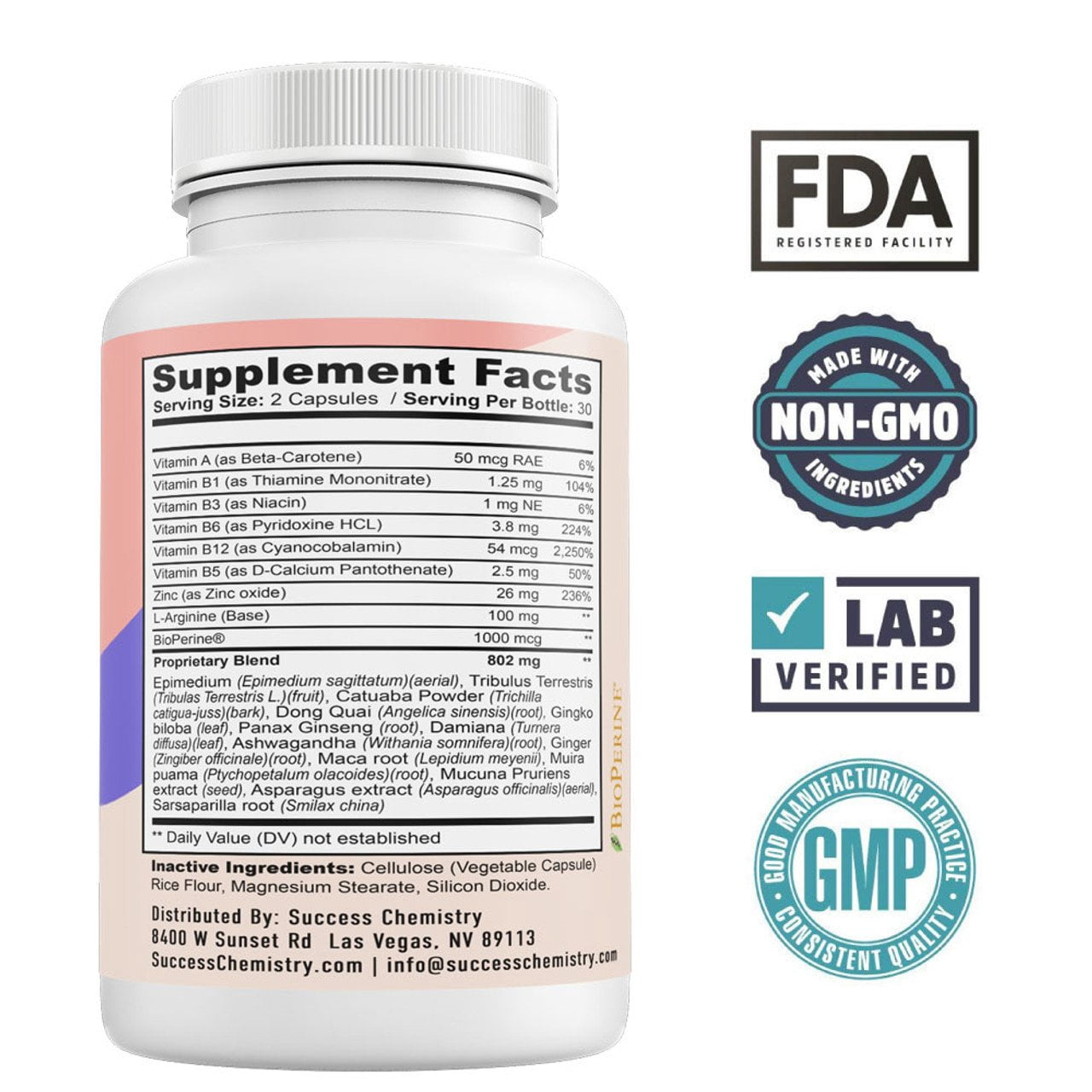 Success Chemistry BabyBean Fertility Support with Maca & Dong Quai for Women - 60 Capsules