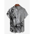 thumbnail image 4 of Camisas hawaianas de verano para hombre, blusas con estampado de plantas, ropa de moda informal, blusas de solapa con estampado de bambú de gran tamaño, camisa masculina, 4 of 4