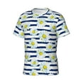 thumbnail image 3 of Yiaed Daisy Striped Nautical Print Mens Short Sleeve Tight Fit T-Shirt, Crewneck Casual Tee-Large, 3 of 5