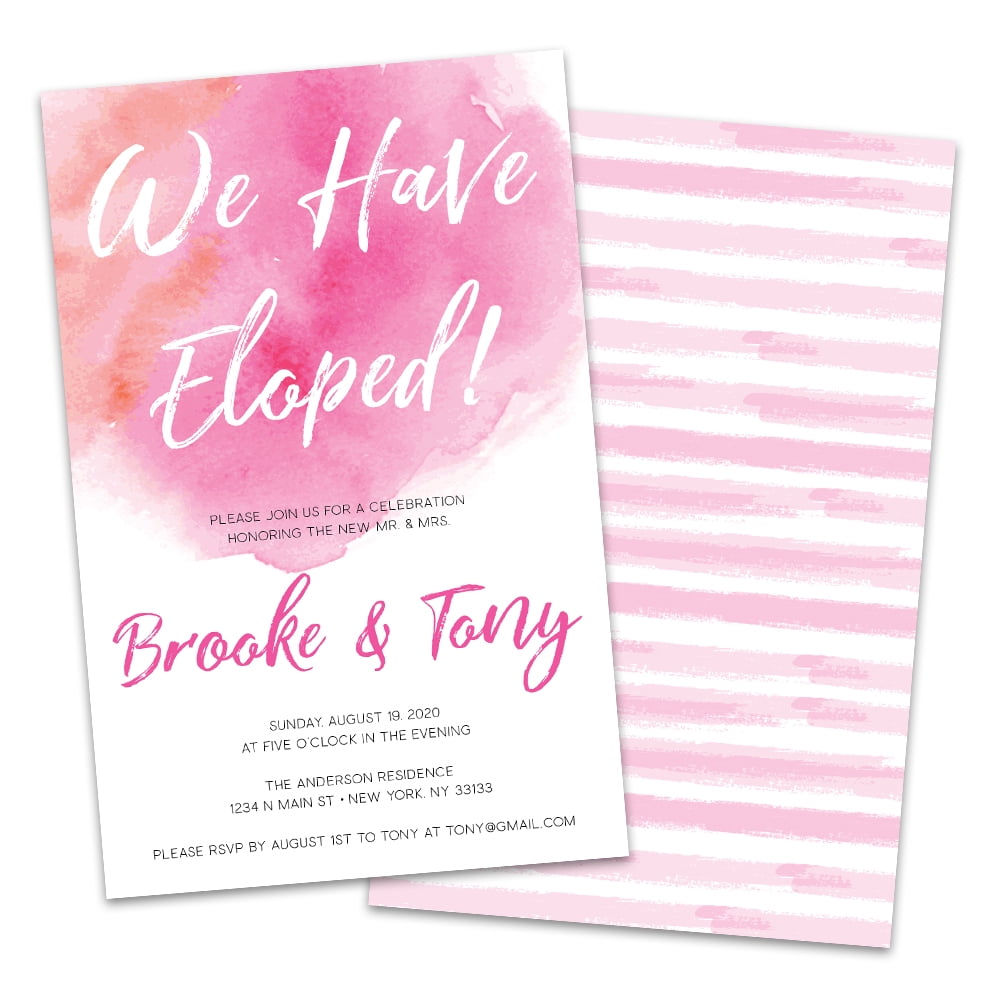 Watercolor Personalized Wedding Reception Invitations
