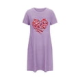 thumbnail image 5 of Jupe de Pyjama Robe de Nuit pour Femmes Robe de Nuit pour Femme Manches Courtes Chemise de Nuit Imprimée Vêtements de Nuit Chemises de Nuit Douces Imprimé Saint-Valentin Chemises de Nuit Douces Robe de Sommeil Tee Classique, 5 of 5