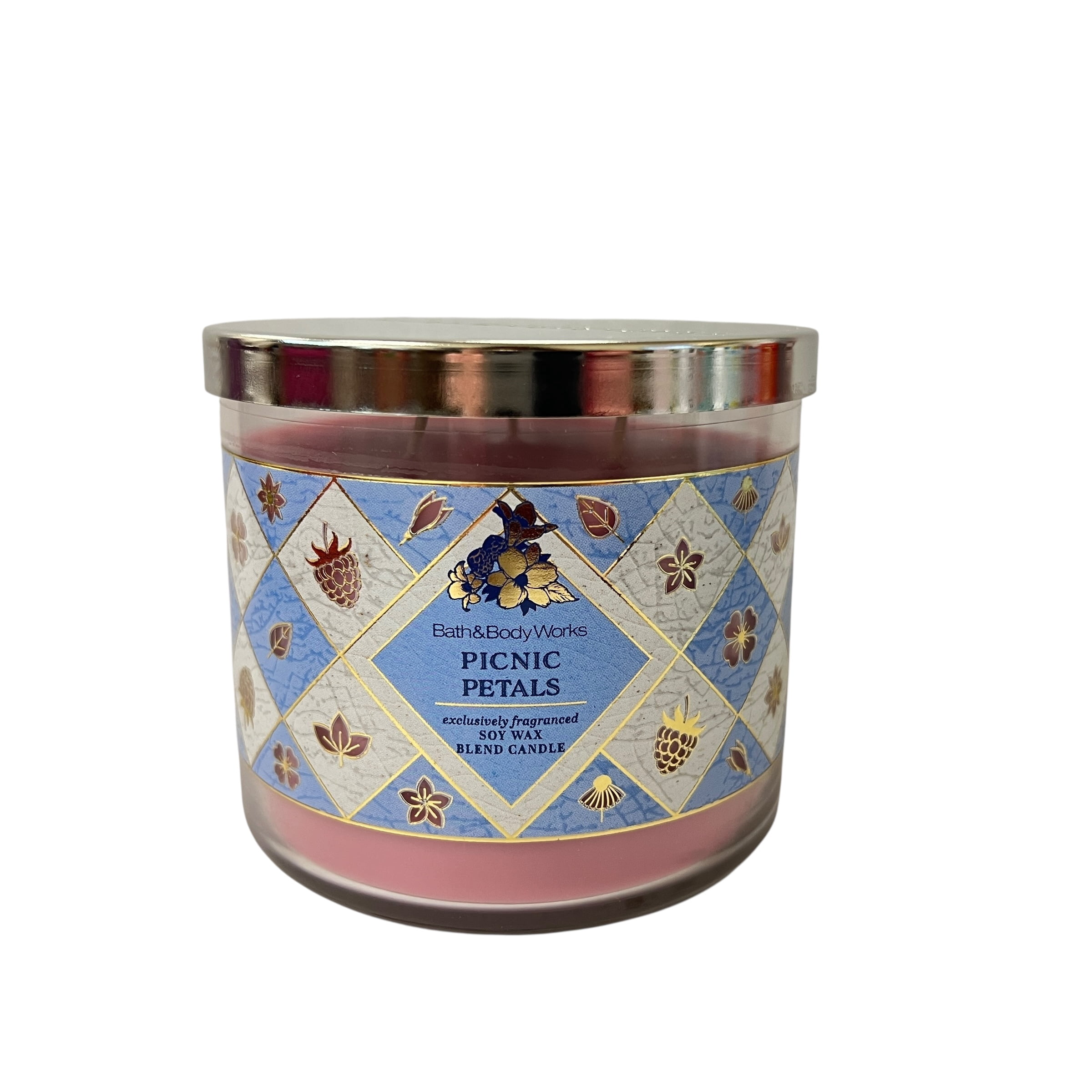 Bath & Body Works Picnic Petals Scented 3 Wick Candle 14.5 oz