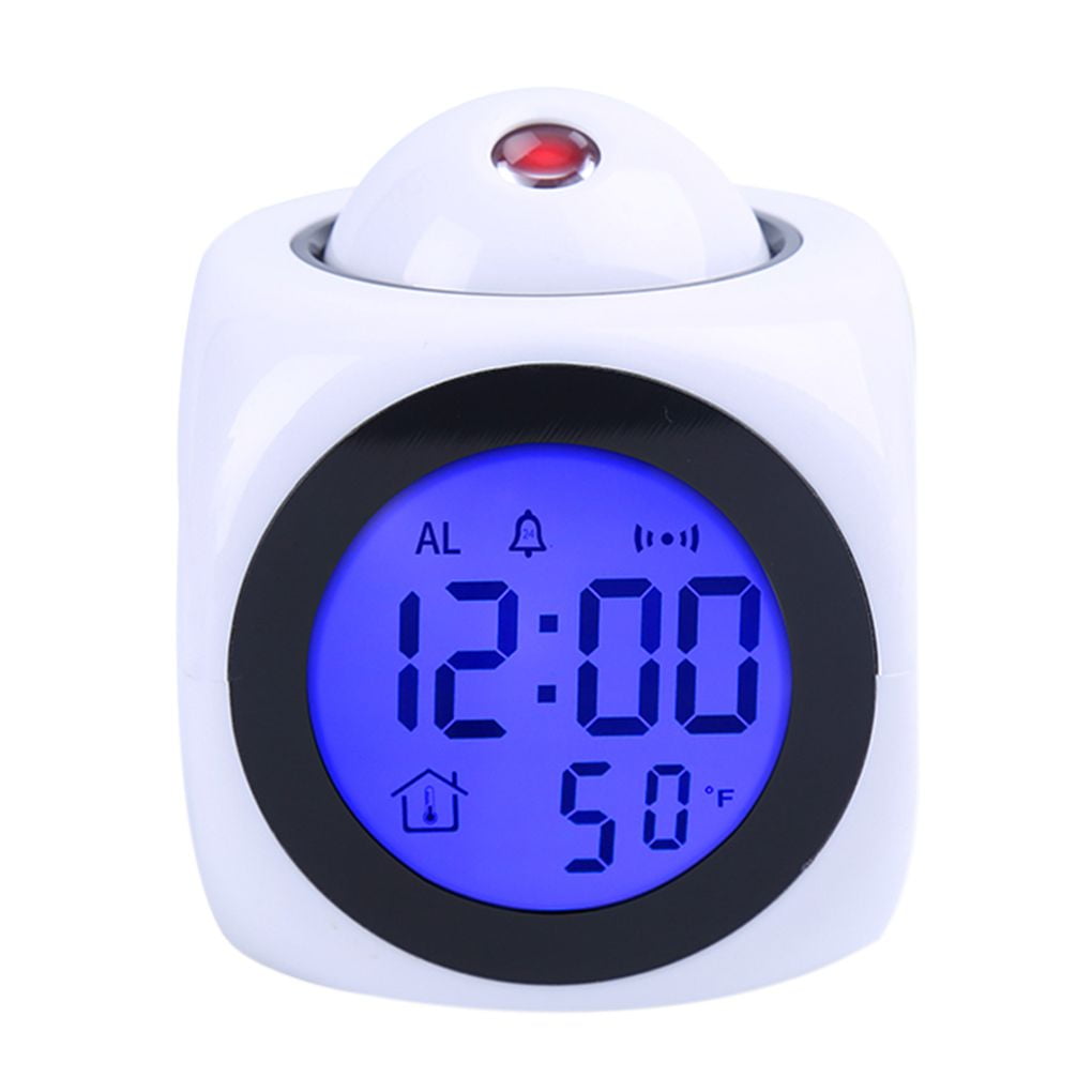 Digital LCD Voice Talking LED Projection Alarm Clock Time Temperature