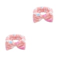 thumbnail image 2 of Minnieouse Diadema con lazo, envoltura de franela elástica, accesorios para el cabello, diadema para de cara, maquillaje, Yoga, correr, rosa, fresa fresa rosa 2piezas Minnieouse CBP380377, 2 of 5