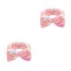 thumbnail image 3 of Qarigey Diadema con lazo, envoltura de franela elástica, accesorios para el cabello, diadema para de cara, maquillaje, Yoga, correr, rosa, fresa fresa rosa 2piezas Qarigey CBP380377, 3 of 6