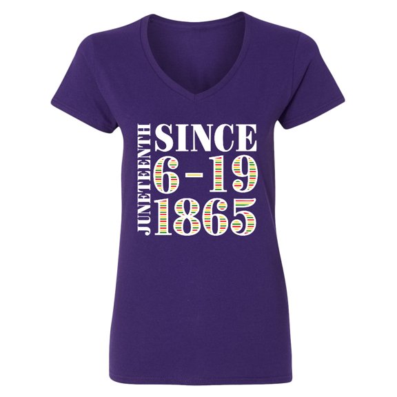 Inktastic Juneteenth Since 6-19-1865 Women's V-Neck T-Shirt