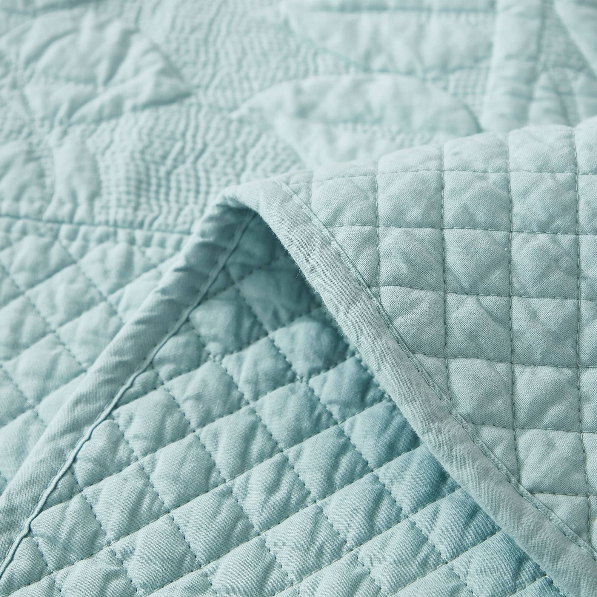 MarCielo  3 Piece Cotton Oversized Bedspread Quilt Set Tmonica Aruba Blue - Oversized King