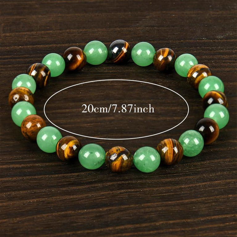 Green Jade Bracelet - Adjustable 6.3-10 Inch, Healing Crystal Bracelet For Women & Teens