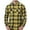 #A36 Yellow, variant on CYiJun George Flannel Plaid Shirt for Men Regular Fit Long Sleeved Casual Button Down Shirt with Two Pockets,Gray L