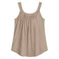 thumbnail image 5 of SGMVNU Sleeveless Tank Tops for Women Built in Bra Square Neck Pleated Flowy Loose Fit Summer Blouse Camisole Tanks, Beige, Size 3XL, 5 of 6
