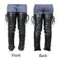 thumbnail image 3 of Dream Apparel Ladies Legs Cover, Premium Cowhide Leather Half Chaps, Leggings, Leg Warmers with side-Lace & Zipper Thigh High, 3 of 4