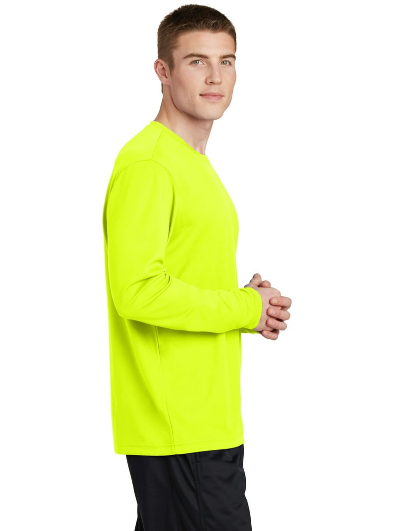 トップス N!ce Shop Long sleeve Tee XL ENN Sport Tek Adult Male Men Plain Long Sleeves T-Shirt Neon