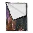 thumbnail image 2 of Landscape Soft Flannel Fleece Throw Blanket, Idyllic Scenery at Night with a Stone Lantern Fireflies and Forest Trees Swamp, Cozy Plush for Indoor and Outdoor Use, 50" x 70", Multicolor, by Ambesonne, 2 of 5