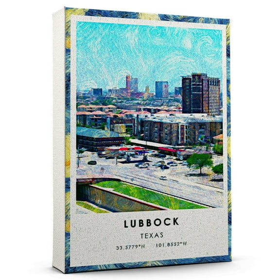 Lubbock Travel Canvas, Texas Travel Art Canvas, Lubbock Travel City Travel art Canvas