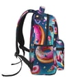 thumbnail image 3 of Disketp Starry Sky Colorful Donut Mochila Estampada para Hombre y Mujer – Mochila Ligera Clásica con Múltiples Bolsillos para Universidad, Trabajo y Viajes-One Size, 3 of 5