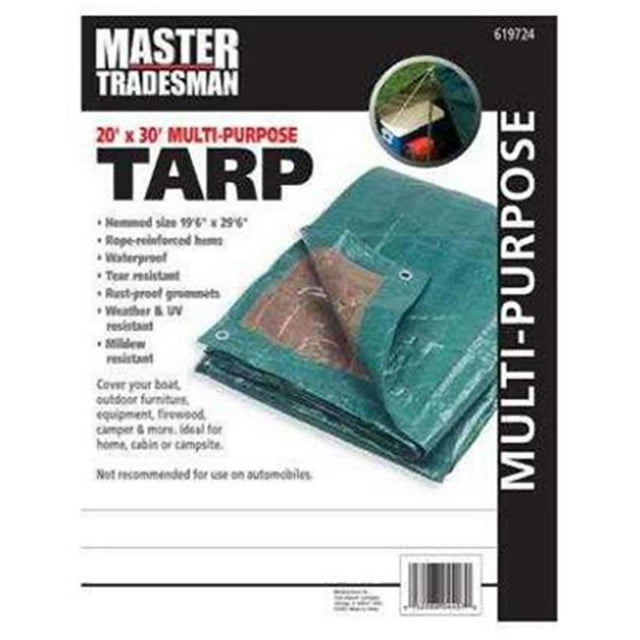 Master Tradesman 619724RD Bâche de Rangement en Polyéthylène 20 x 30 Pi - Vert Chasseur & Brun