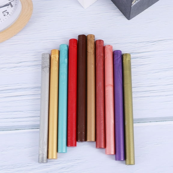 TABLZONE 10-Pack Sealing Wax Sticks Without Wicks for Envelopes, Parcels, Invitations, and Crafting Use