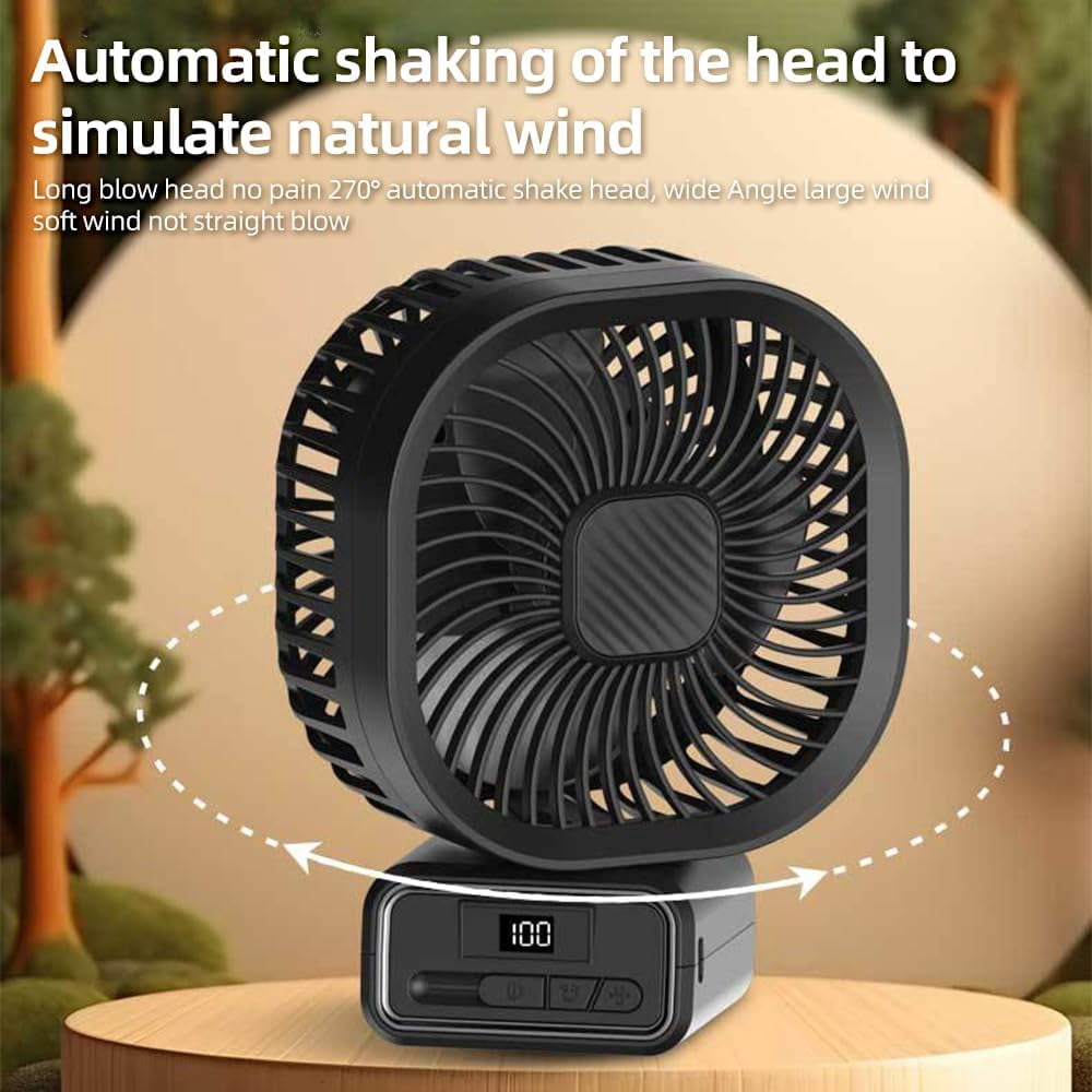 Mini Handheld Stroller Fan,5000mAh Personal Portable Car Seat Baby Fan with Flexible Tripod,Rechargeable Desk Fan with LED Lights Adjustable 3 Speeds for Travel Treadmill Golf Cart, Black