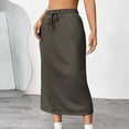 thumbnail image 2 of Drawstring Skirt for Women 2025 Fall A Line Midi Skirts with Pockets Trendy Lightweight Flowy Beach Maxi Skirts, 2 of 9