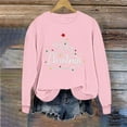 thumbnail image 4 of Womens Casual Crew Neck Sweatshirt Christmas Loose Fit Soft Long Sleeve Warm Pullover Tops Fall Clothes Pink S, 4 of 6