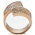 thumbnail image 3 of Luxe Jewelry Designs Women's Rose Gold Ion Plated Ring with Crystals Multicolor - Size 6 (Pack of 2), 3 of 4