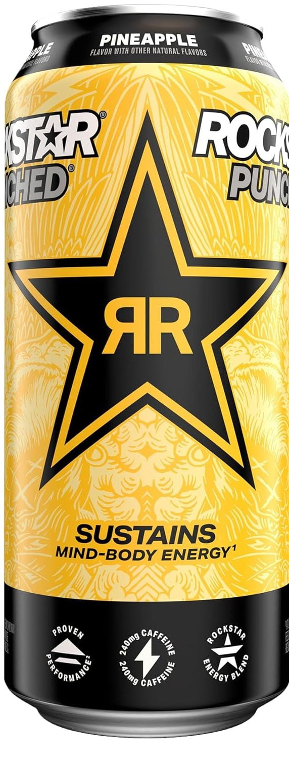 Rockstar Energy Drink Punched, 4 Flavor Variety Pack, 16oz Cans (16 Pack)