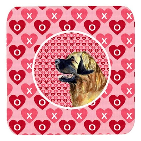 

Carolines Treasures LH9168FC Leonberger Valentines Love and Hearts Foam Coasters- Set - 4
