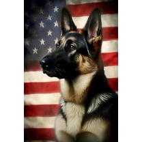 Dog Theme Diamond Painting Kits for Adults - 5D Diamond Art for Beginners, DIY Full Drill German Shepherd American Flag Paintings with Diamonds Gem Art for Home Wall Decor