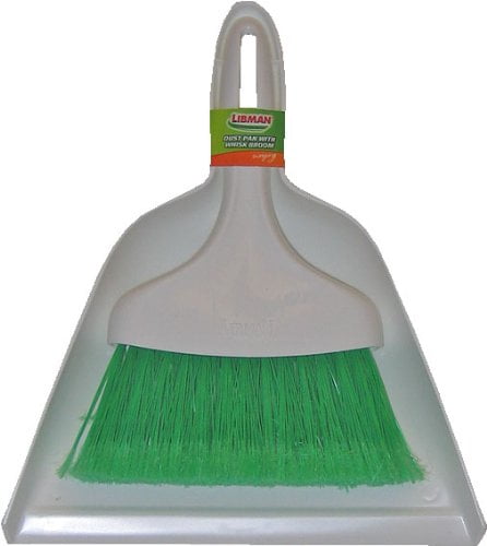 6 Pk Libman Plastic Whisk Broom With 10" Wide Attachable Dustpan 1031 