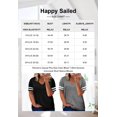 thumbnail image 5 of Blusa tipo túnica Happy Sailed para mujer, talla grande, cuello en V, roja 4X, 5 of 5