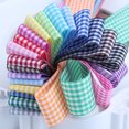 thumbnail image 4 of 6mm Wide Lattice Plaid Ribbons Bow Ribbon Gift Wrapping Polyester Ribbon Handmade DIY Accessories,50 Yards Color 14, 4 of 5